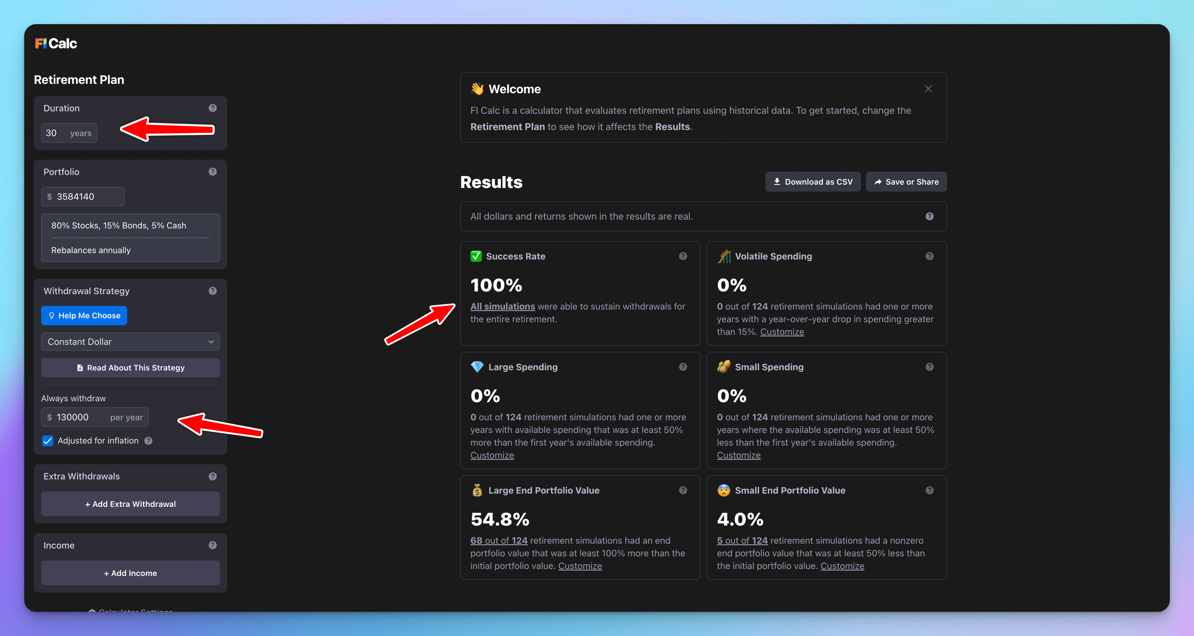 ficalc.app retirement simulation